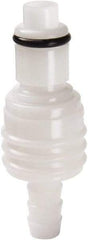 Parker - 1/8" Nominal Flow, 1/4" ID, Hose Barb Valved Inline Coupling Insert - 120 Max psi, -40 to 180°F, Acetal Copolymer/Stainless Steel Coupling, Nitrile O-Ring - Industrial Tool & Supply