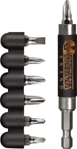 Montana - 8 Piece, Compact Screw Guide - 0.05 to 1/4" Hex, #2, 1/4" Drive - Industrial Tool & Supply