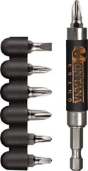 Montana - 8 Piece, Compact Screw Guide - 0.05 to 1/4" Hex, #2, 1/4" Drive - Industrial Tool & Supply