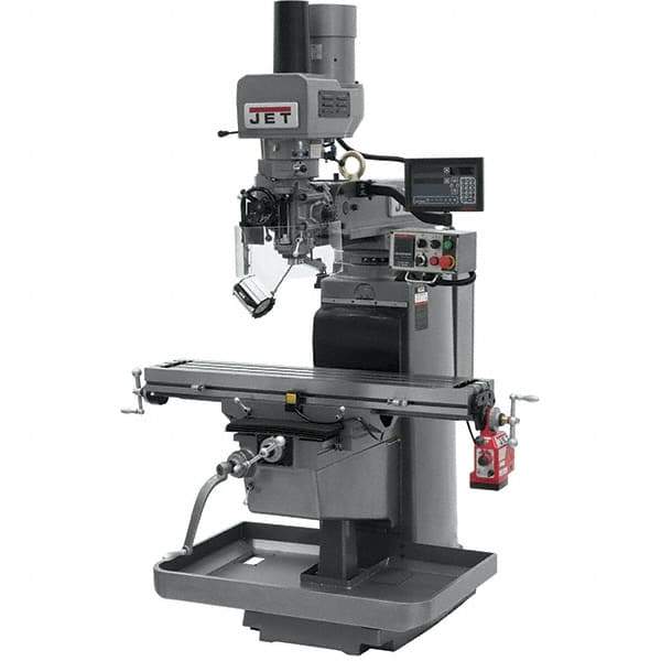 Jet - 10" Table Width x 50" Table Length, Electronic Variable Speed Control, 3 Phase Knee Milling Machine - 3 hp - Industrial Tool & Supply