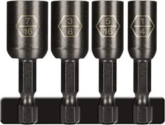 Montana - 4 Piece, Magnetic Nutsetter - 1/4" Drive - Industrial Tool & Supply
