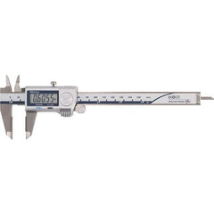 Mitutoyo - 0 to 6" Range 0.01mm Resolution, Electronic Caliper - Steel with 40mm Carbide-Tipped Jaws, 0.001" Accuracy - Industrial Tool & Supply
