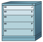 32.25 x 28.25 x 30'' (5 Drawers) - Pre-Engineered Modular Drawer Cabinet Bench Height (104 Compartments) - Industrial Tool & Supply