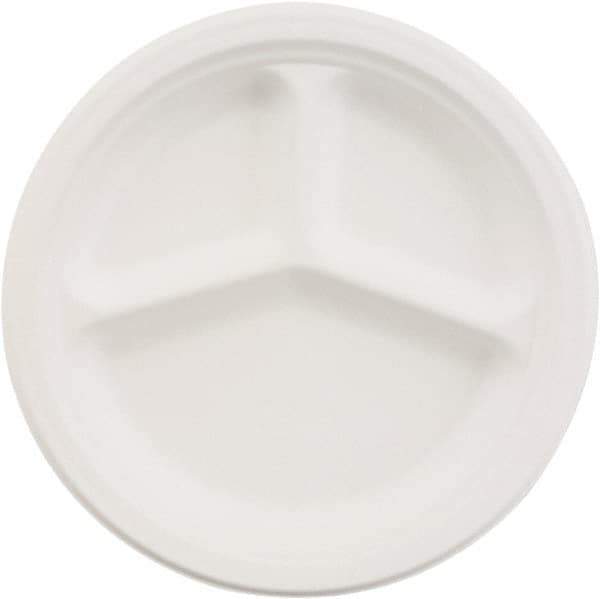 Chinet - Chinet 10-1/4" 3 Compartment Paper Plate - White - Industrial Tool & Supply