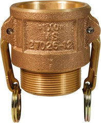 Dixon Valve & Coupling - 1-1/2" Brass Cam & Groove Suction & Discharge Hose Female Coupler Male NPT Thread - Part B, 1-1/2" Thread, 250 Max psi - Industrial Tool & Supply