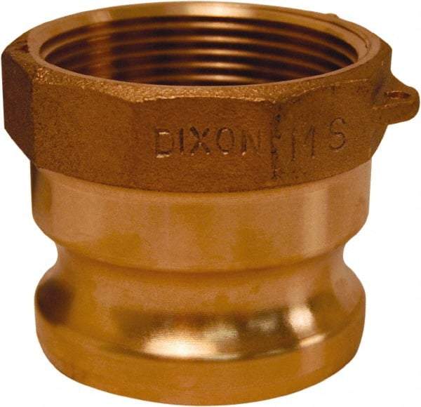Dixon Valve & Coupling - 1-1/2" Brass Cam & Groove Suction & Discharge Hose Male Adapter Female NPT Thread - Part A, 1-1/2" Thread, 250 Max psi - Industrial Tool & Supply