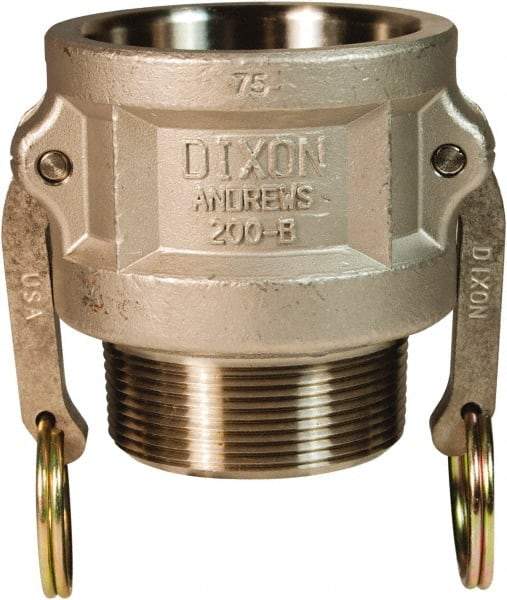 Dixon Valve & Coupling - 3/4" Stainless Steel Cam & Groove Suction & Discharge Hose Female Coupler Male NPT Thread - Part B, 3/4" Thread, 250 Max psi - Industrial Tool & Supply