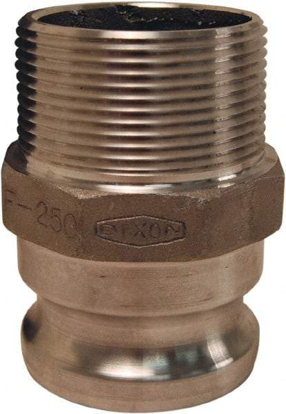 Dixon Valve & Coupling - 4" Aluminum Cam & Groove Suction & Discharge Hose Male Adapter Male NPT Thread - Part F, 4" Thread, 100 Max psi - Industrial Tool & Supply