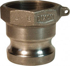 Dixon Valve & Coupling - 4" Malleable Iron Cam & Groove Suction & Discharge Hose Male Adapter Female NPT Thread - Part A, 4" Thread, 100 Max psi - Industrial Tool & Supply