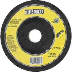 Tru-Maxx - 24 Grit, 5" Wheel Diam, 1/4" Wheel Thickness, 7/8" Arbor Hole, Type 27 Depressed Center Wheel - Coarse Grade, Aluminum Oxide, R Hardness, Compatible with Angle Grinder - Industrial Tool & Supply