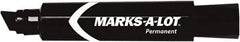 Marks-A-Lot - Black Permanent Marker - Chisel Tip, AP Nontoxic Ink - Industrial Tool & Supply