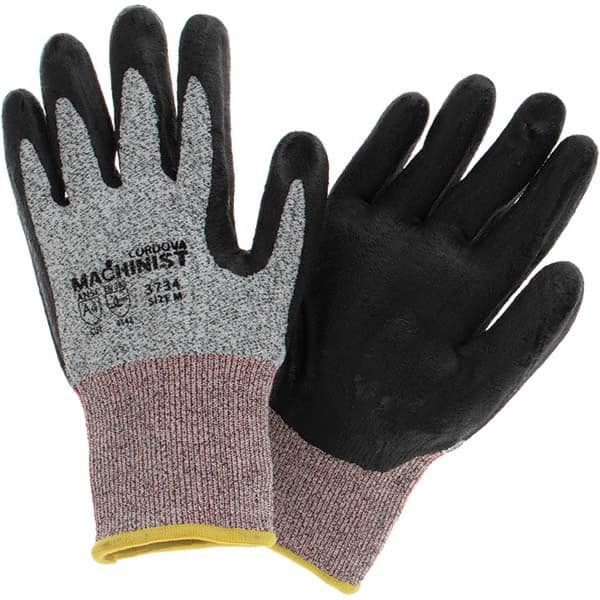 Cordova - Size M (8), ANSI Cut Lvl A4, ANSI Puncture Lvl 4, ANSI Abrasion Lvl 3, Foam Nitrile Coated Cut & Puncture Resistant Gloves - Industrial Tool & Supply