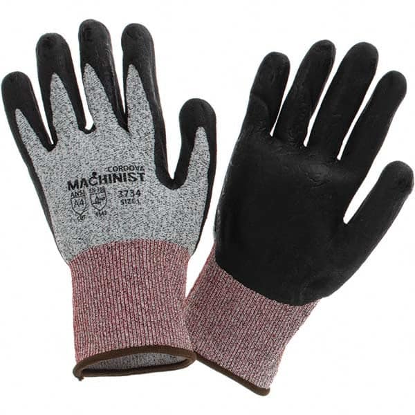 Cordova - Size L (9), ANSI Cut Lvl A4, ANSI Puncture Lvl 4, ANSI Abrasion Lvl 3, Foam Nitrile Coated Cut & Puncture Resistant Gloves - Industrial Tool & Supply