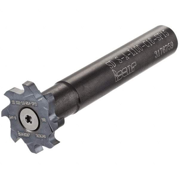 Iscar - T-Slot 5/8" Stepped Shank Milling Tip Insert Holder & Shank - M4x0.5 Neck Thread, 4.171" OAL, Steel SD S-A-SP Tool Holder - Industrial Tool & Supply