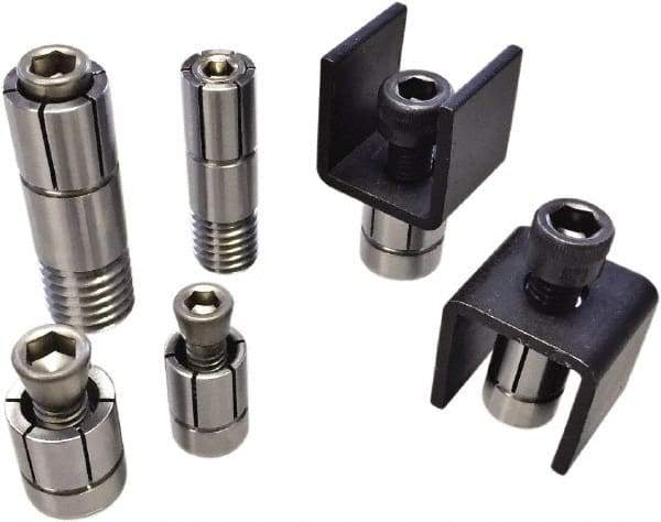 Mitee-Bite - 0.6299 to 0.0299" Expansion Diam, 2,500 Lb Holding Force, M8x1.25 Center Screw, Stainless Steel ID Expansion Clamp - 5/8" Mount Hole Diam, 1 Mount Hole - Industrial Tool & Supply