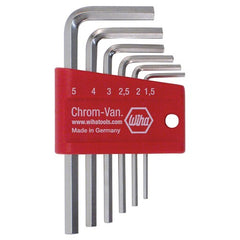 6PC SET MM HEX L-KEY SHORT ARM NICKE - Industrial Tool & Supply