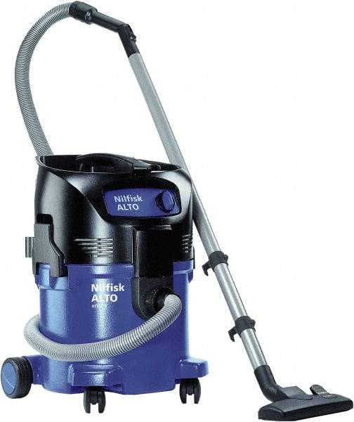 Nilfisk - 8 Gal Plastic Tank, Electric Powered Wet/Dry Vacuum - 1.34 Peak hp, 120 Volt, 8.3 Amps, 10' Hose Fitting, General Purpose Filter, Accessories Included - Industrial Tool & Supply