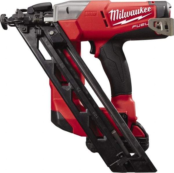 Milwaukee Tool - Cordless Finish Nailer Kit - 15 Gauge Nail Diam, 1-1/4 to 2-1/2" Long Nail, Lithium-Ion Batteries Included - Industrial Tool & Supply