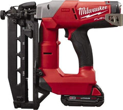 Milwaukee Tool - Cordless Finish Nailer Kit - 16 Gauge Nail Diam, 3/4 to 2-1/2" Long Nail, Lithium-Ion Batteries Included - Industrial Tool & Supply