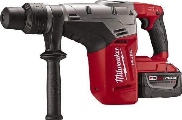 Milwaukee Tool - 18 Volt 1-9/16" SDS Max Chuck Cordless Rotary Hammer - 0 to 3,000 BPM, 0 to 450 RPM, Reversible - Industrial Tool & Supply