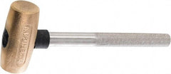 American Hammer - 2 Lb Head 1-1/2" Face Brass Hammer - 12" OAL, Steel Handle - Industrial Tool & Supply