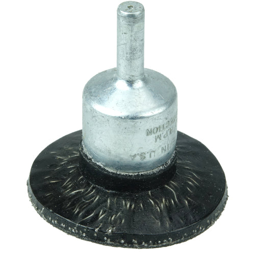 1-3/4″ Polyflex Encapsulated Circular Flared Crimped Wire End Brush, .020″ Steel Fill - Industrial Tool & Supply
