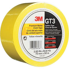 3M - 50m x 72mm x 11 mil Yellow Cotton Cloth Gaffers Tape - Industrial Tool & Supply