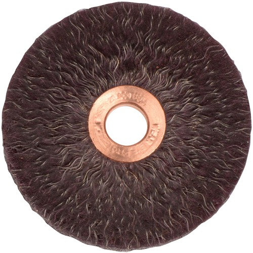 3″ Polyflex Encapsulated Small Diameter Crimped Wire Wheel, .014″ Steel Fill, 1/2″ Arbor Hole - Industrial Tool & Supply