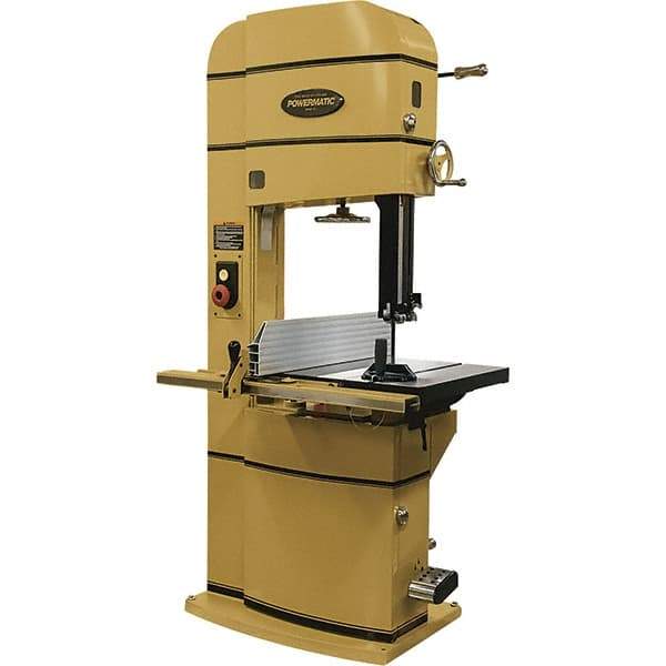 Powermatic - 20" Throat Capacity, Step Pulley Vertical Bandsaw - 2,300/4,400 SFPM, 5 hp, Single Phase - Industrial Tool & Supply