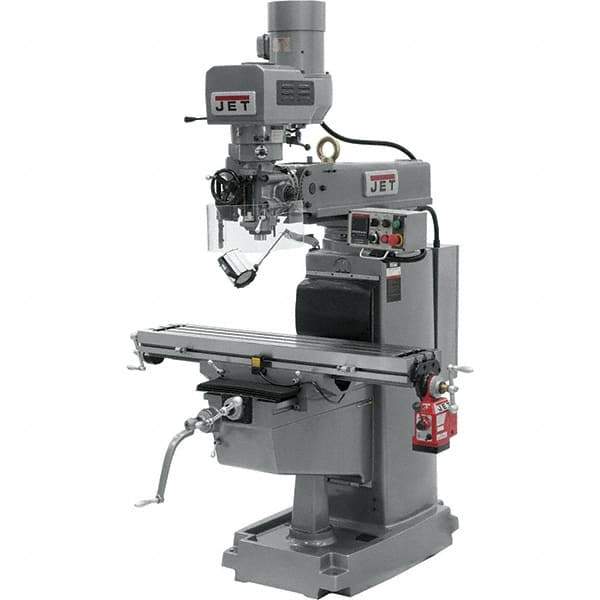 Jet - 10" Table Width x 50" Table Length, Electronic Variable Speed Control, 3 Phase Knee Milling Machine - 3 hp - Industrial Tool & Supply