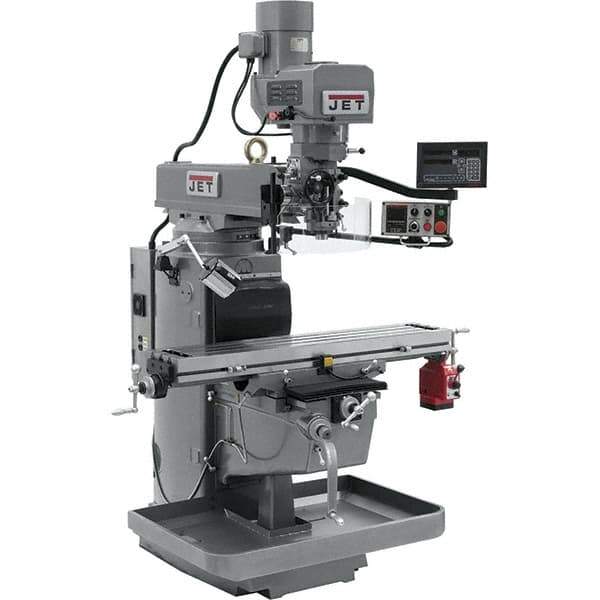 Jet - 10" Table Width x 50" Table Length, Electronic Variable Speed Control, 3 Phase Knee Milling Machine - 3 hp - Industrial Tool & Supply