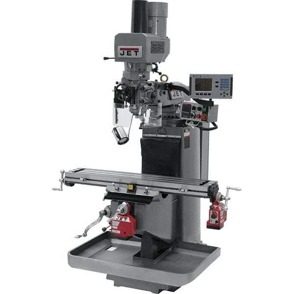 Jet - 9" Table Width x 49" Table Length, Electronic Variable Speed Control, 3 Phase Knee Milling Machine - 3 hp - Industrial Tool & Supply