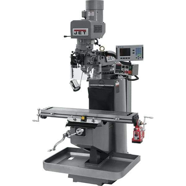 Jet - 9" Table Width x 49" Table Length, Electronic Variable Speed Control, 3 Phase Knee Milling Machine - 3 hp - Industrial Tool & Supply