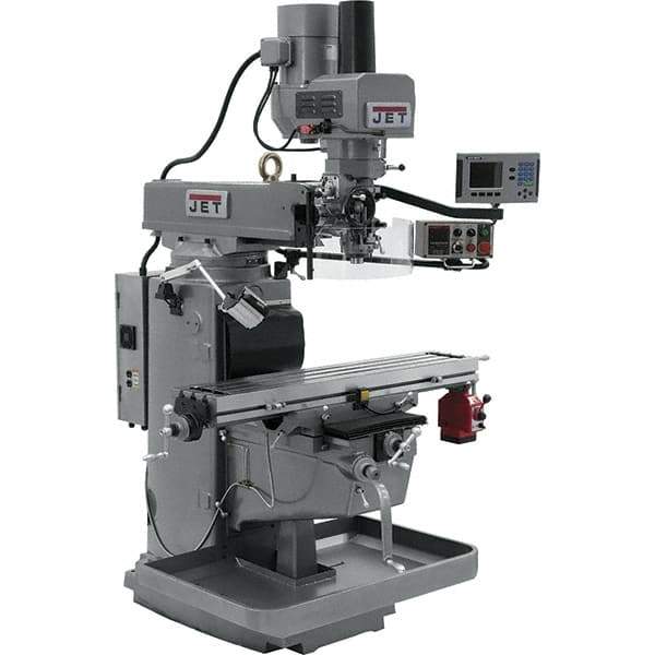 Jet - 10" Table Width x 50" Table Length, Electronic Variable Speed Control, 3 Phase Knee Milling Machine - 3 hp - Industrial Tool & Supply