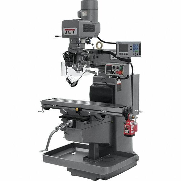 Jet - 10" Table Width x 50" Table Length, Electronic Variable Speed Control, 3 Phase Knee Milling Machine - 3 hp - Industrial Tool & Supply