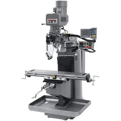 Jet - 9" Table Width x 49" Table Length, Electronic Variable Speed Control, 3 Phase Knee Milling Machine - 3 hp - Industrial Tool & Supply