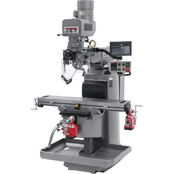 Jet - 10" Table Width x 50" Table Length, Electronic Variable Speed Control, 3 Phase Knee Milling Machine - 3 hp - Industrial Tool & Supply