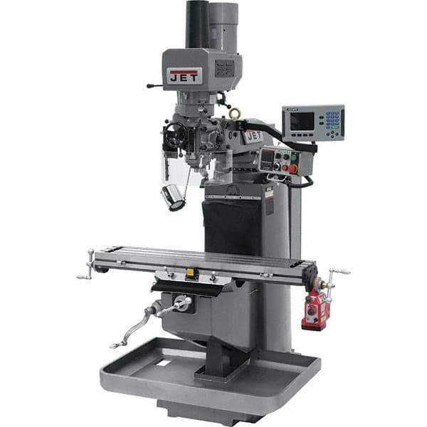 Jet - 9" Table Width x 49" Table Length, Electronic Variable Speed Control, 3 Phase Knee Milling Machine - 3 hp - Industrial Tool & Supply