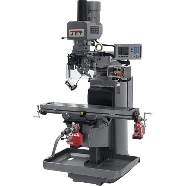 Jet - 10" Table Width x 50" Table Length, Electronic Variable Speed Control, 3 Phase Knee Milling Machine - 3 hp - Industrial Tool & Supply