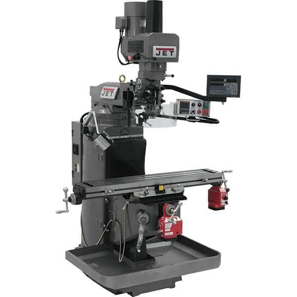 Jet - 9" Table Width x 49" Table Length, Electronic Variable Speed Control, 3 Phase Knee Milling Machine - 3 hp - Industrial Tool & Supply