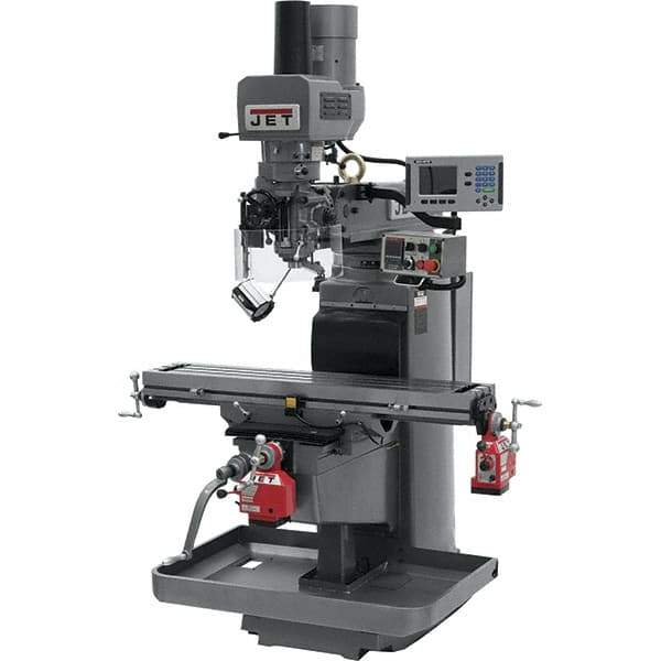 Jet - 10" Table Width x 50" Table Length, Electronic Variable Speed Control, 3 Phase Knee Milling Machine - 3 hp - Industrial Tool & Supply