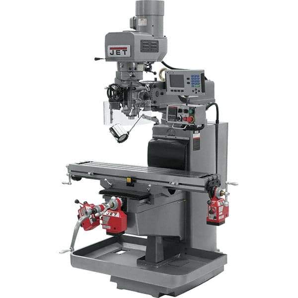 Jet - 10" Table Width x 50" Table Length, Electronic Variable Speed Control, 3 Phase Knee Milling Machine - 3 hp - Industrial Tool & Supply