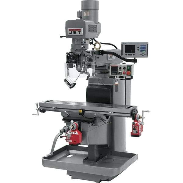 Jet - 10" Table Width x 50" Table Length, Electronic Variable Speed Control, 3 Phase Knee Milling Machine - 3 hp - Industrial Tool & Supply