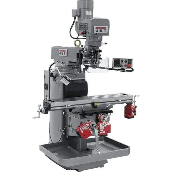 Jet - 10" Table Width x 50" Table Length, Electronic Variable Speed Control, 3 Phase Knee Milling Machine - 3 hp - Industrial Tool & Supply