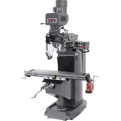 Jet - 9" Table Width x 49" Table Length, Electronic Variable Speed Control, 3 Phase Knee Milling Machine - 3 hp - Industrial Tool & Supply
