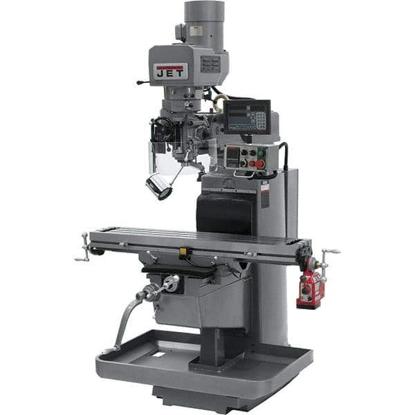 Jet - 10" Table Width x 50" Table Length, Electronic Variable Speed Control, 3 Phase Knee Milling Machine - 3 hp - Industrial Tool & Supply