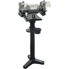 Jet - 8" Wheel Diam x 1" Wheel Width, 1 hp Bench Grinder - 1 Phase, 3,450 Max RPM, 115 Volts - Industrial Tool & Supply