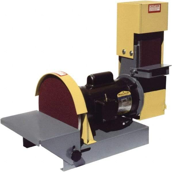 Kalamazoo - 36" Long x 4" Wide Belt, 10" Diam, Combination Sanding Machine - 1/2 hp, Single Phase - Industrial Tool & Supply