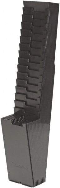 Acroprint Time Recorder - 34-1/4" High x 5" Wide 25 Pocket Adjustable Time Card Rack - Black, Use with Time Cards - Industrial Tool & Supply