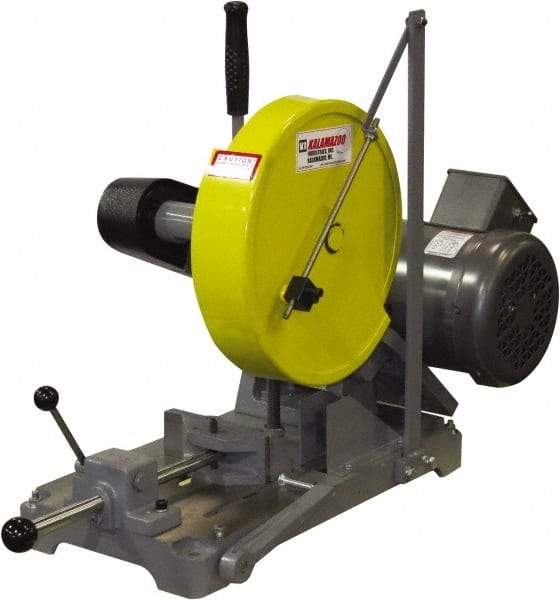 Kalamazoo - 10" Blade Diam, 5/8" Arbor Hole, Straight Chop & Cutoff Saw - 3,450 RPM, 3 hp, 220/440 Volts, 1 or 3 Phase - Industrial Tool & Supply